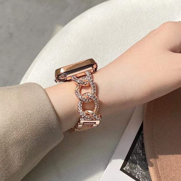 NEW Strap Chain Stainless Band For Apple Watch - Gold - Picture 7 of 7